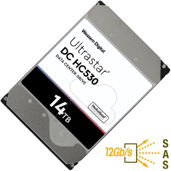 Western Digital WD DC HC530 14 TB 3,5" 8,89 cm 12G SAS 7,2K P/N: WUH721414AL5204